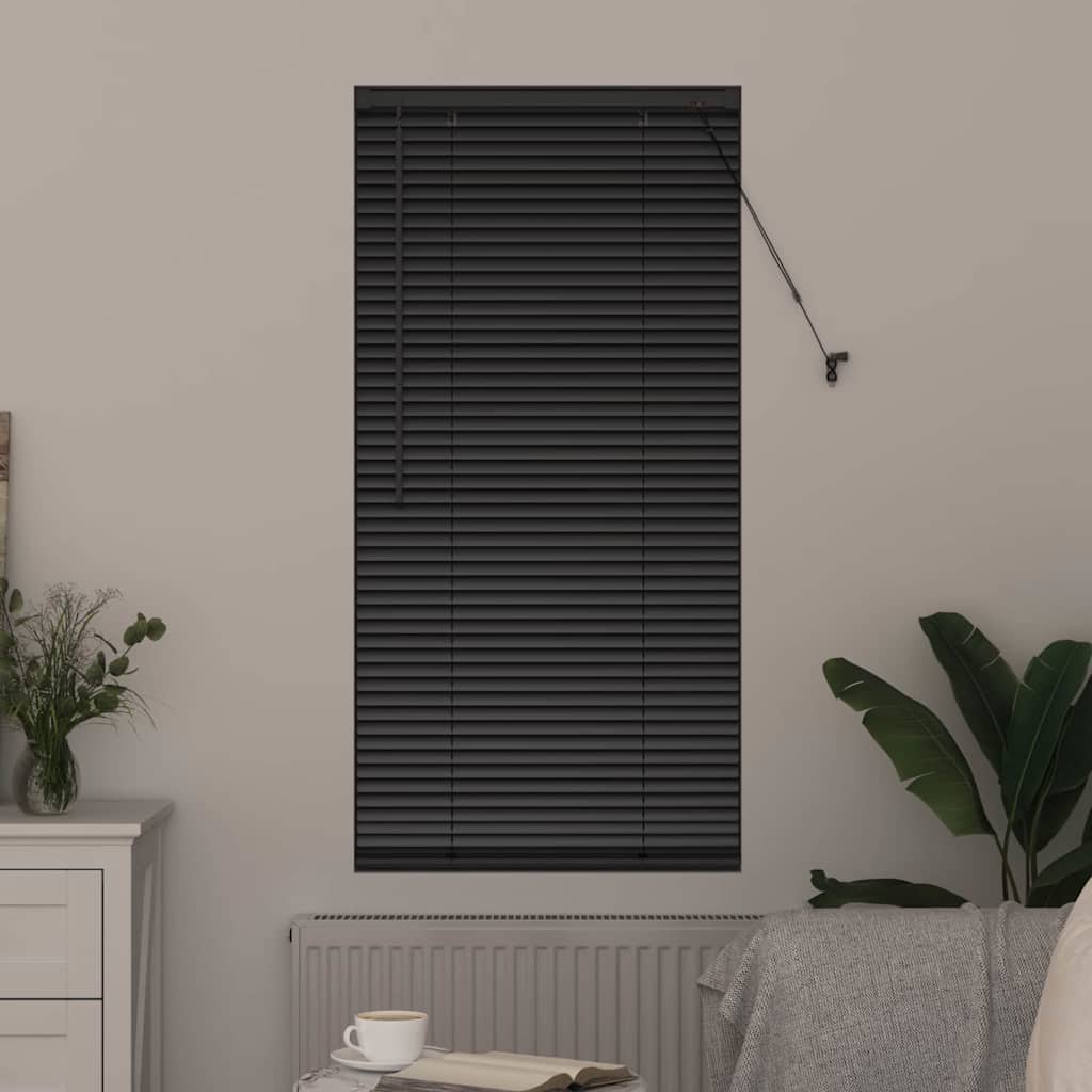 vidaXL Żaluzje weneckie Czarny 60 x 2,5 x 130 cm Aluminium