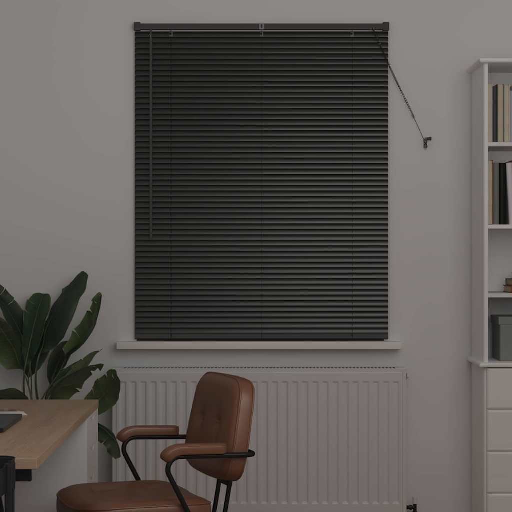 vidaXL Żaluzje weneckie Czarny 130 x 100 cm Aluminium