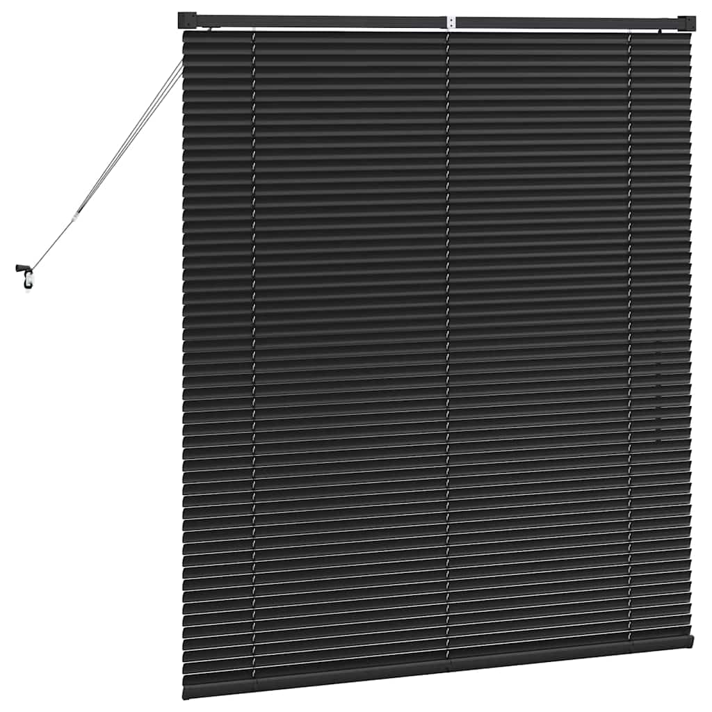 vidaXL Żaluzje weneckie Czarny 130 x 115 cm Aluminium