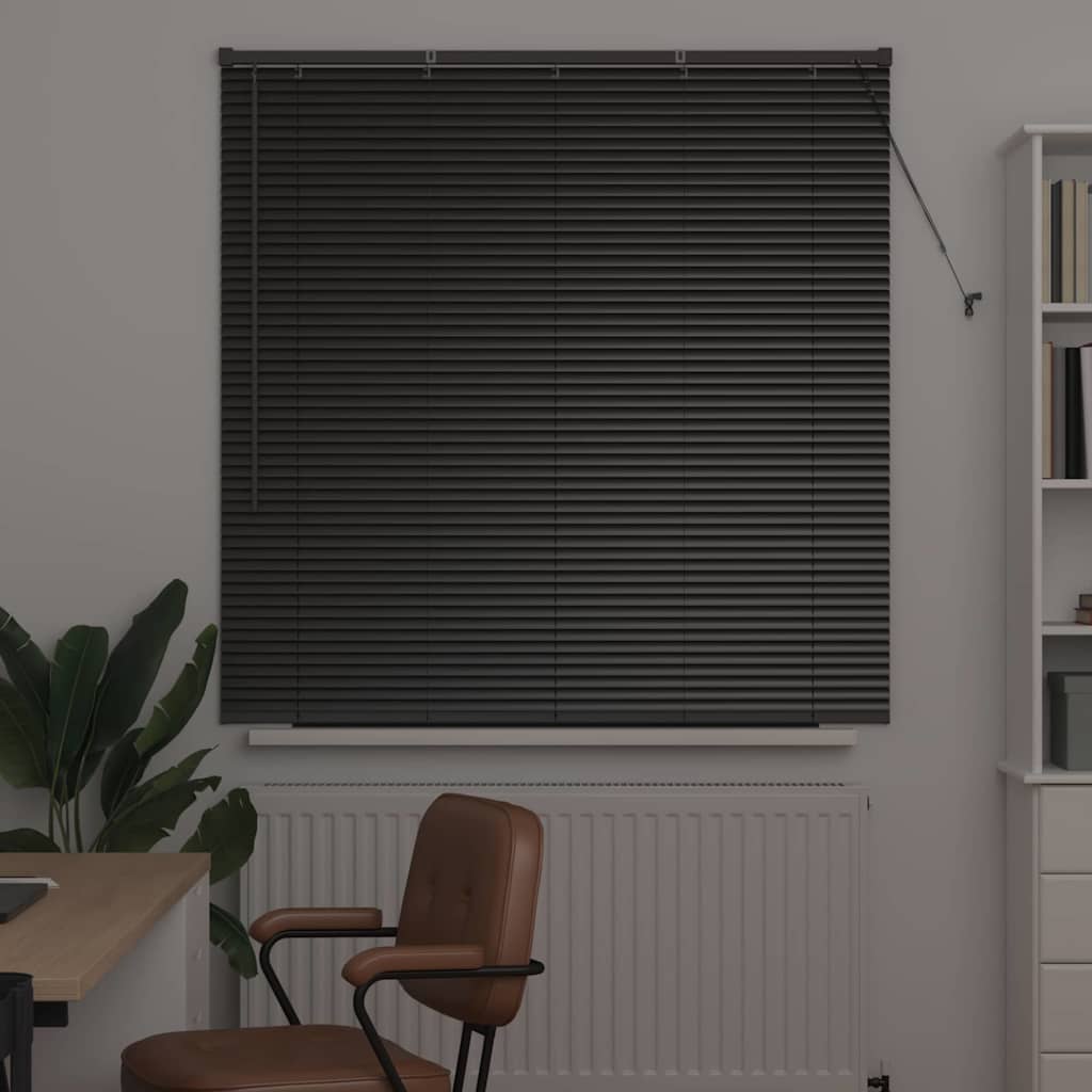 vidaXL Żaluzje weneckie Czarny 130 x 135 cm Aluminium