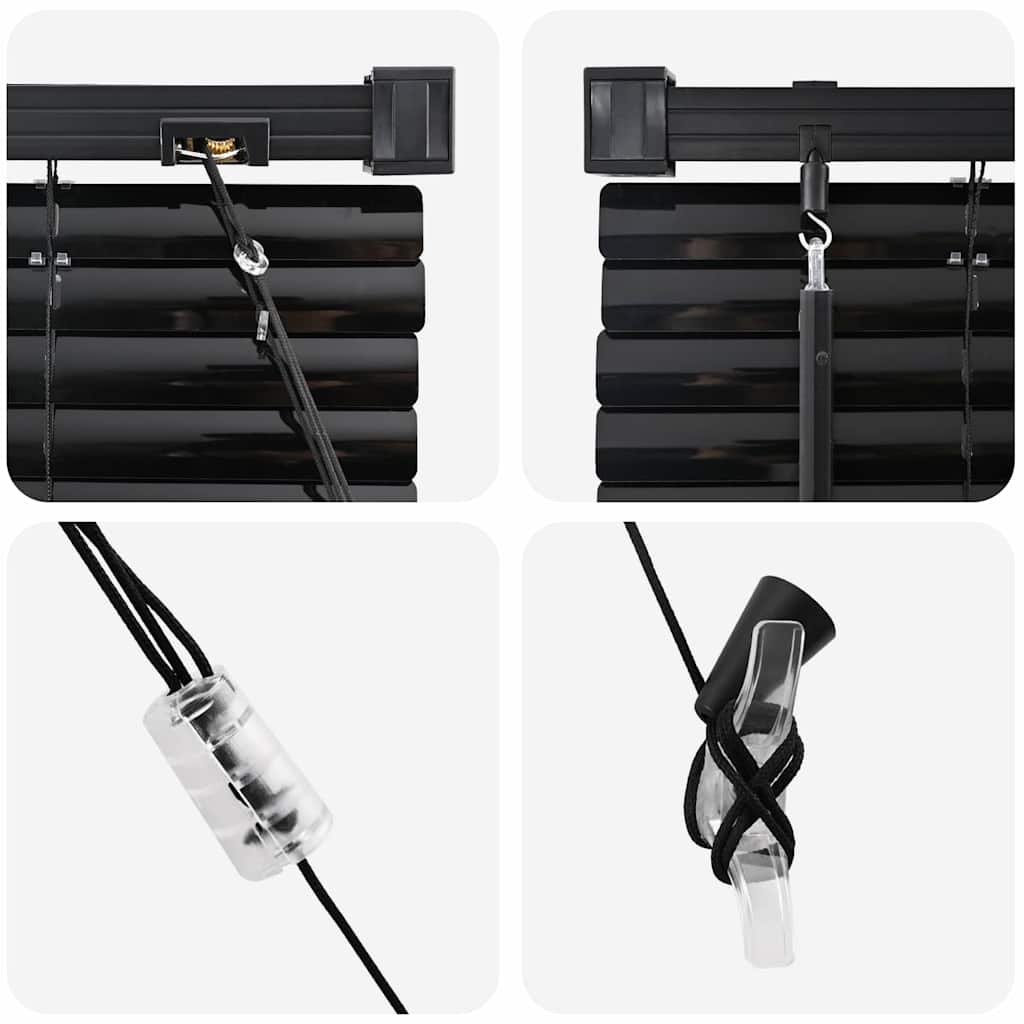vidaXL Żaluzje weneckie Czarny 130 x 145 cm Aluminium