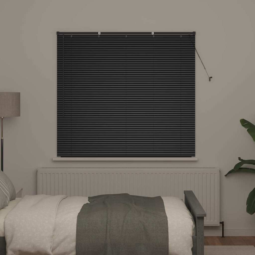 vidaXL Żaluzje weneckie Czarny 130 x 150 cm Aluminium