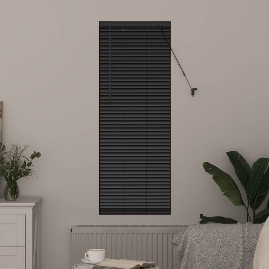 vidaXL Żaluzje weneckie Czarny 175 x 50 cm Aluminium