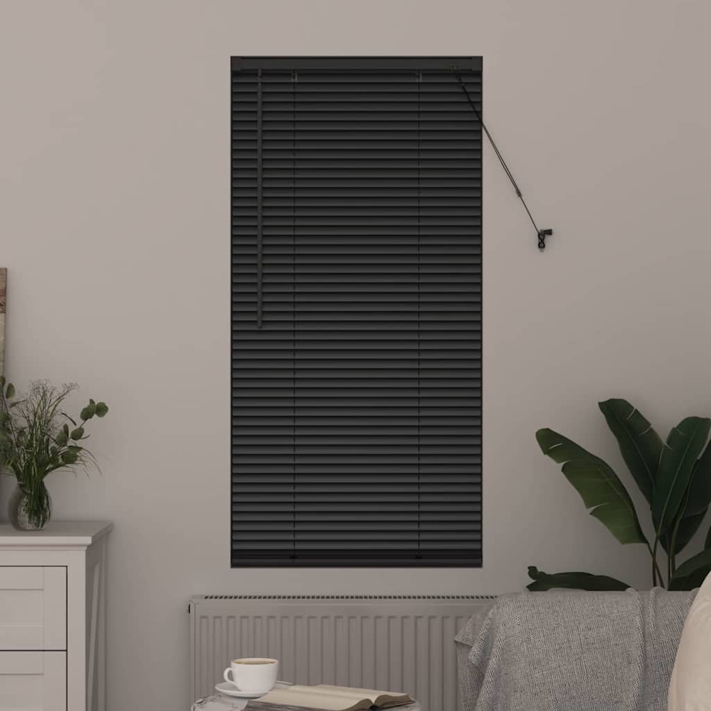 vidaXL Żaluzje weneckie Czarny 175 x 60 cm Aluminium