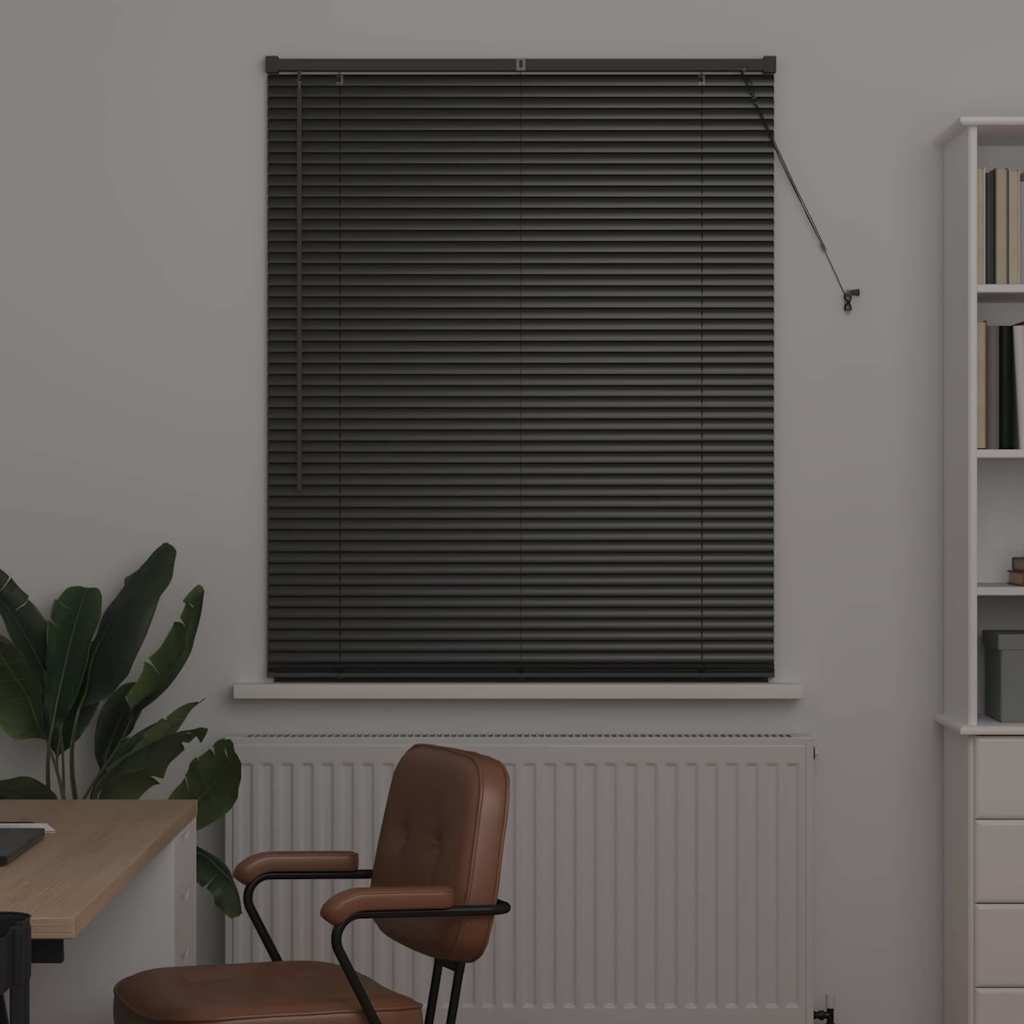 vidaXL Żaluzje weneckie Czarny 175 x 105 cm Aluminium