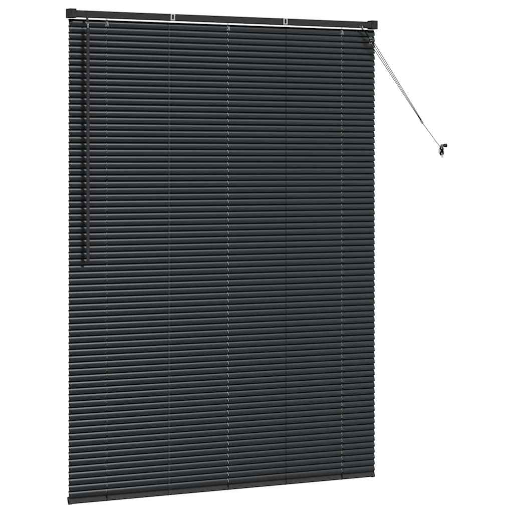 vidaXL Żaluzje weneckie Czarny 175 x 125 cm Aluminium
