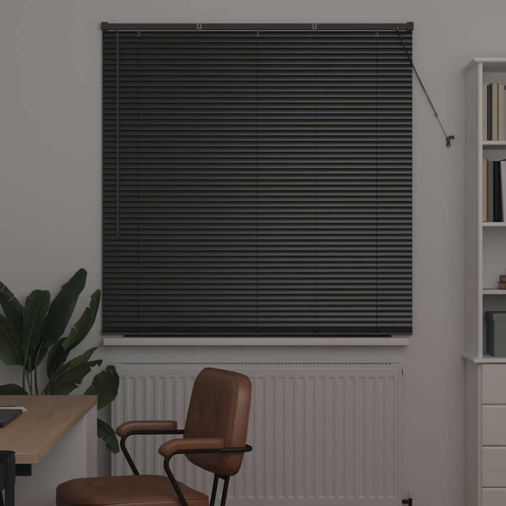 vidaXL Żaluzje weneckie Czarny 175 x 135 cm Aluminium