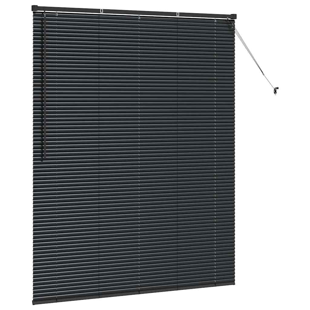 vidaXL Żaluzje weneckie Czarny 175 x 140 cm Aluminium