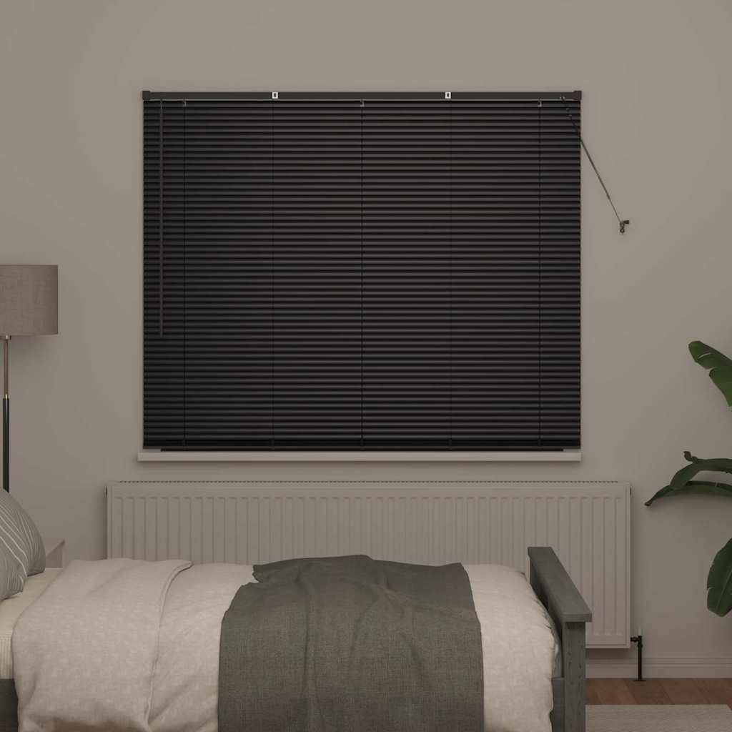 vidaXL Żaluzje weneckie Czarny 175 x 160 cm Aluminium