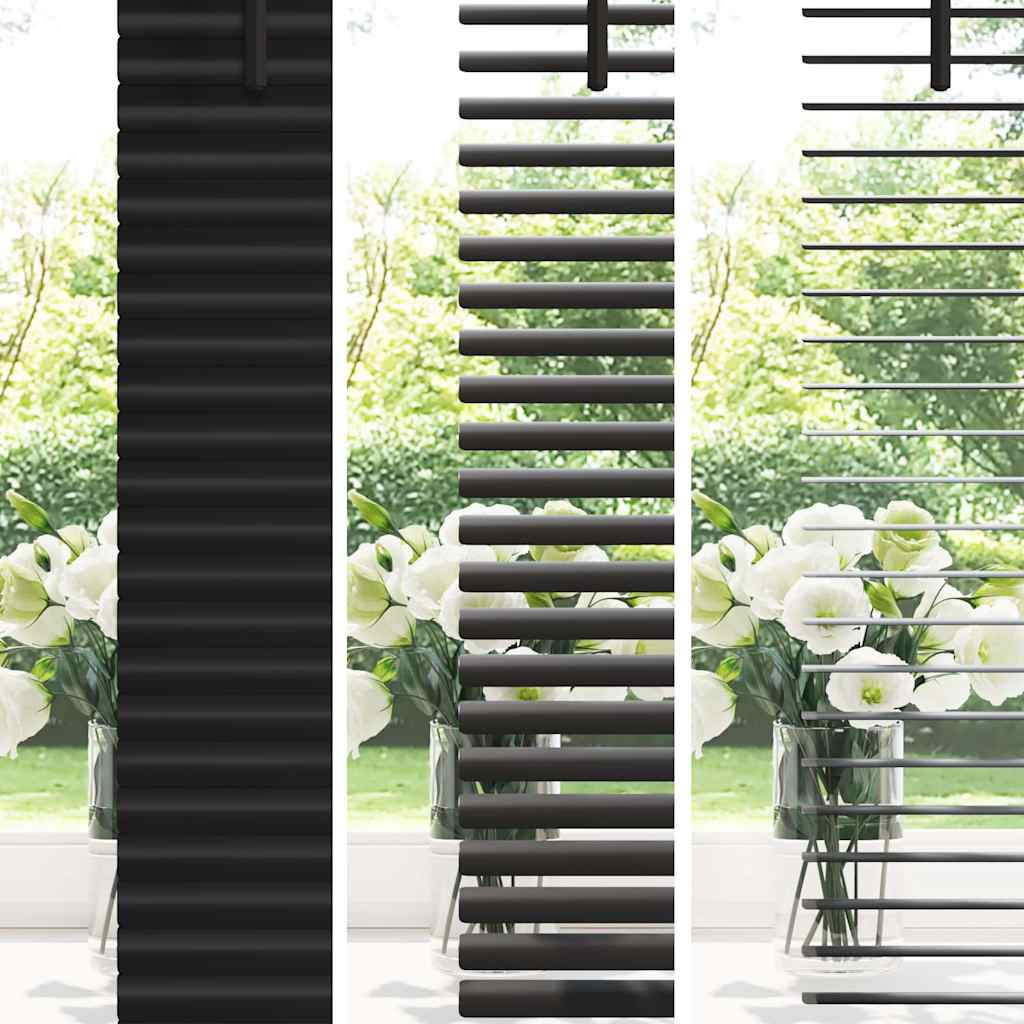vidaXL Żaluzje weneckie Czarny 175 x 160 cm Aluminium