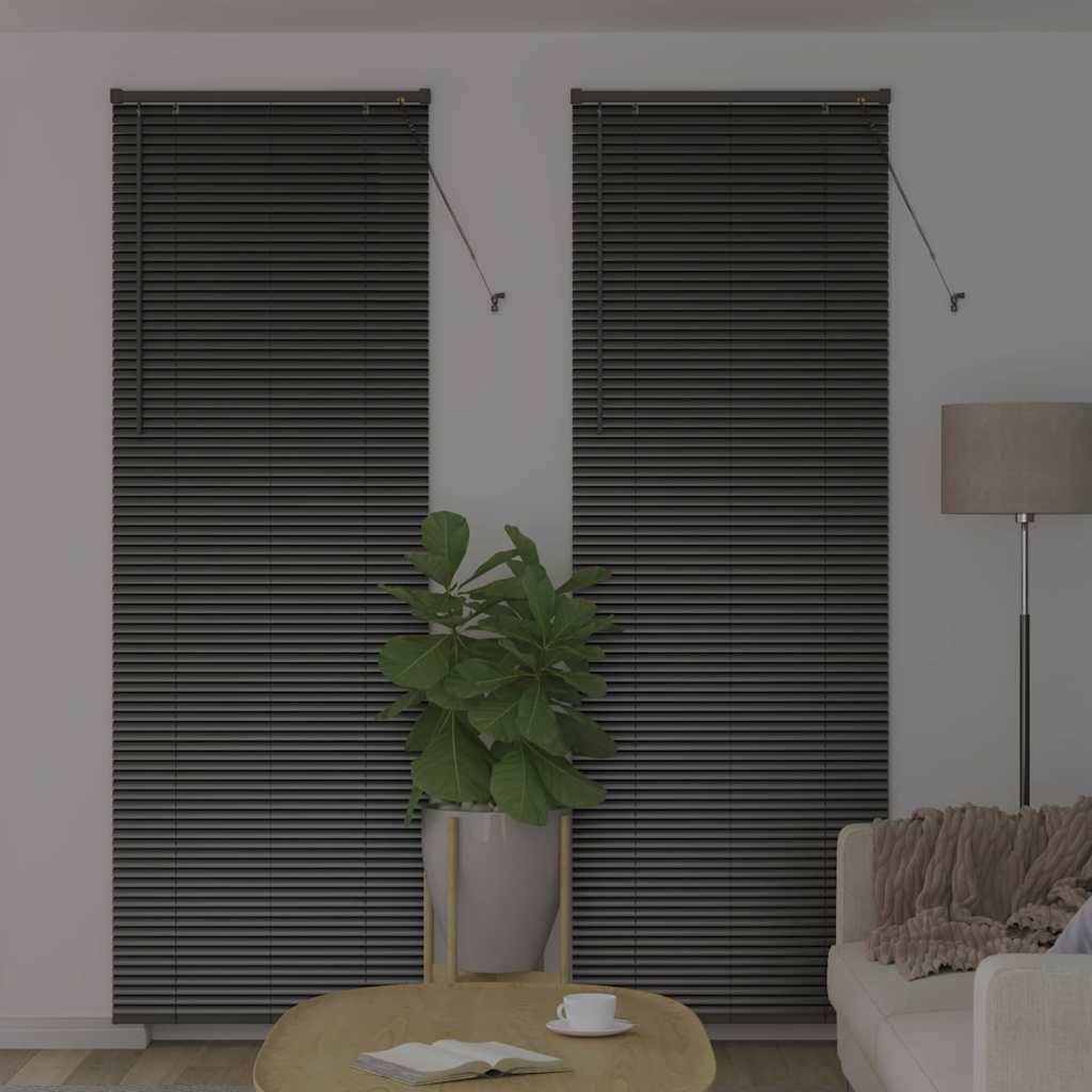 vidaXL Żaluzje weneckie Czarny 220 x 80 cm Aluminium