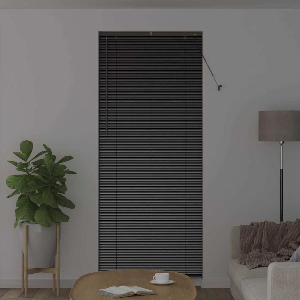 vidaXL Żaluzje weneckie Czarny 220 x 85 cm Aluminium
