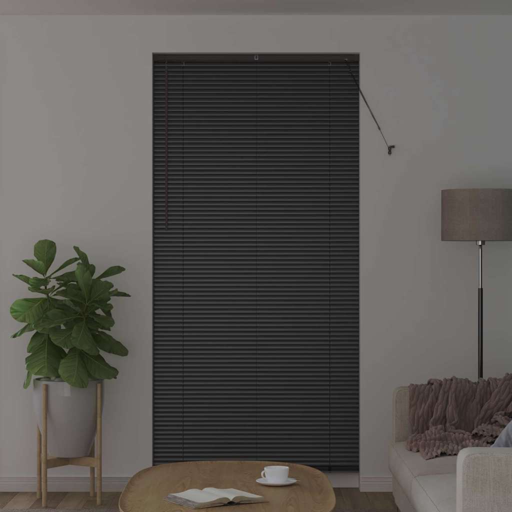 vidaXL Żaluzje weneckie Czarny 220 x 100 cm Aluminium