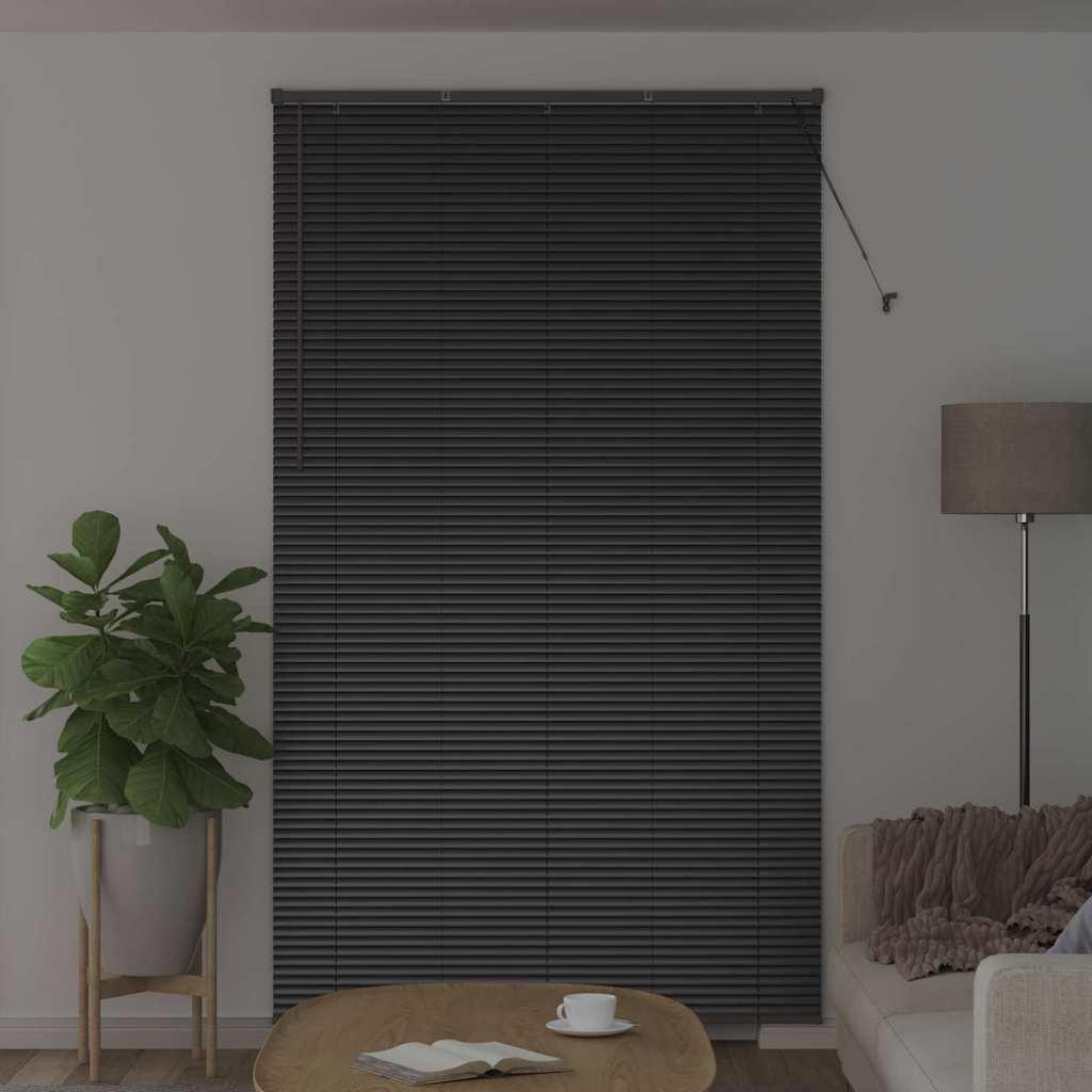 vidaXL Żaluzje weneckie Czarny 220 x 130 cm Aluminium