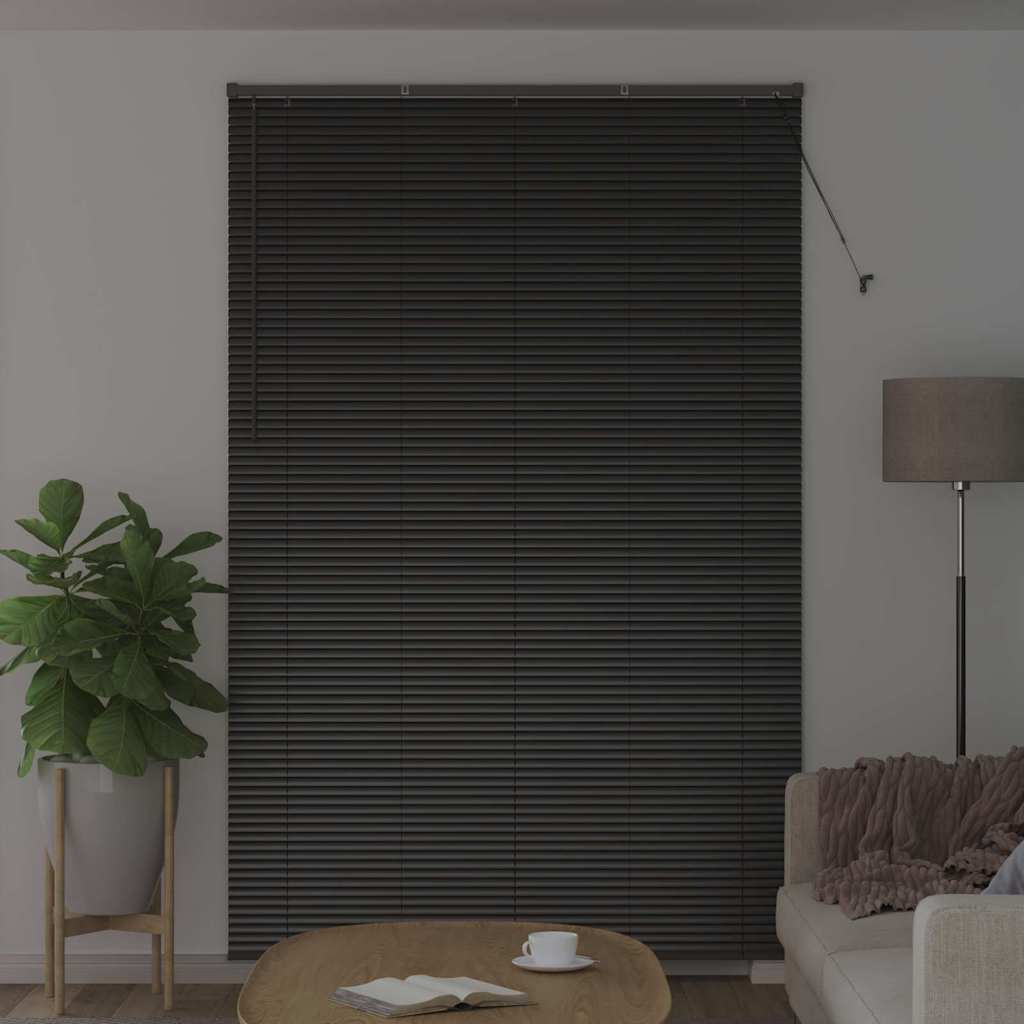 vidaXL Żaluzje weneckie Czarny 220 x 145 cm Aluminium