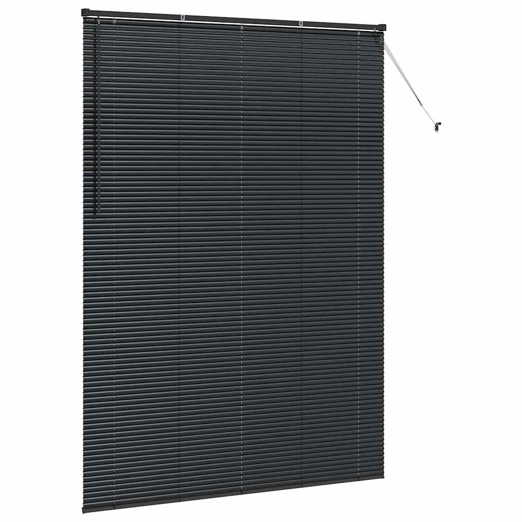 vidaXL Żaluzje weneckie Czarny 220 x 155 cm Aluminium