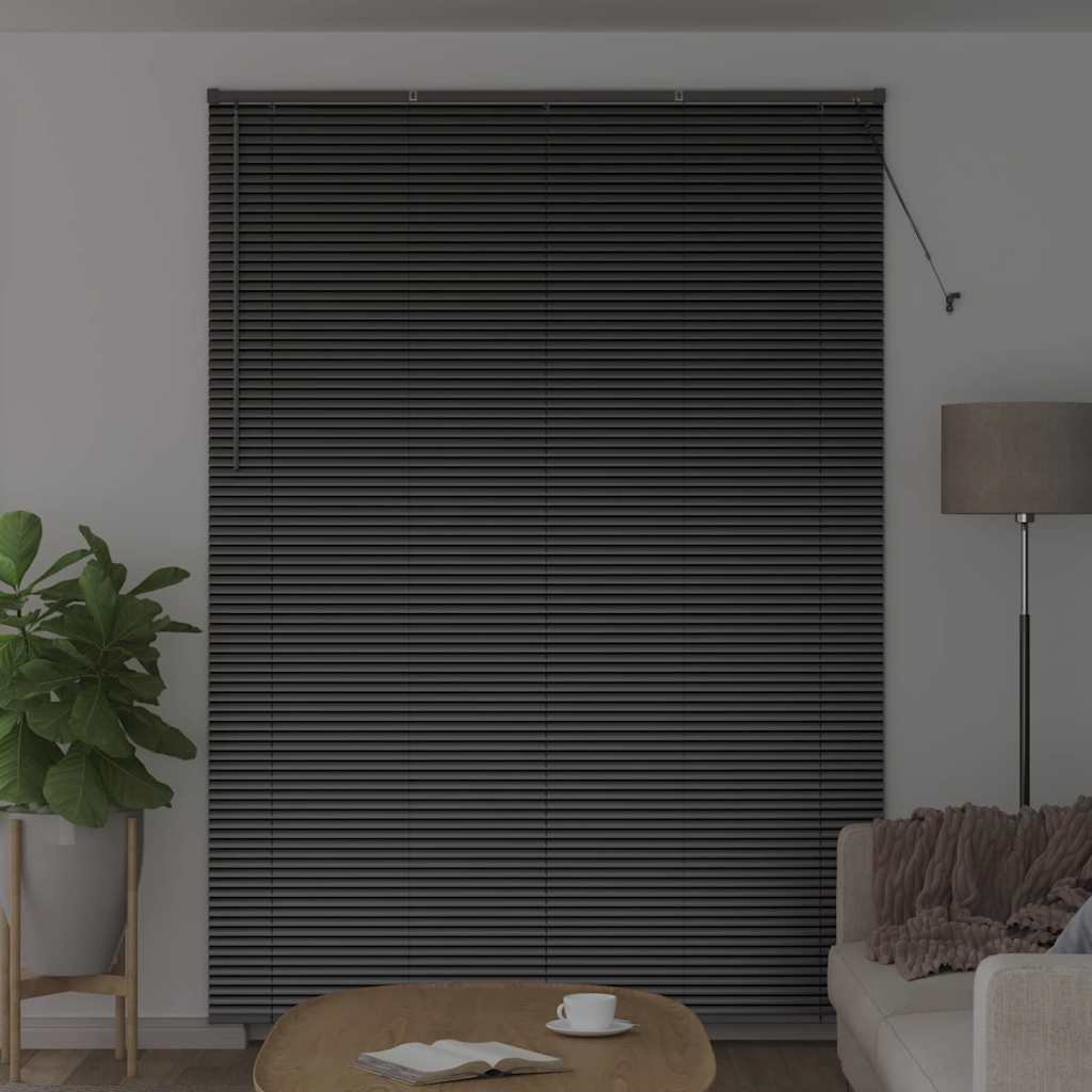 vidaXL Żaluzje weneckie Czarny 220 x 160 cm Aluminium