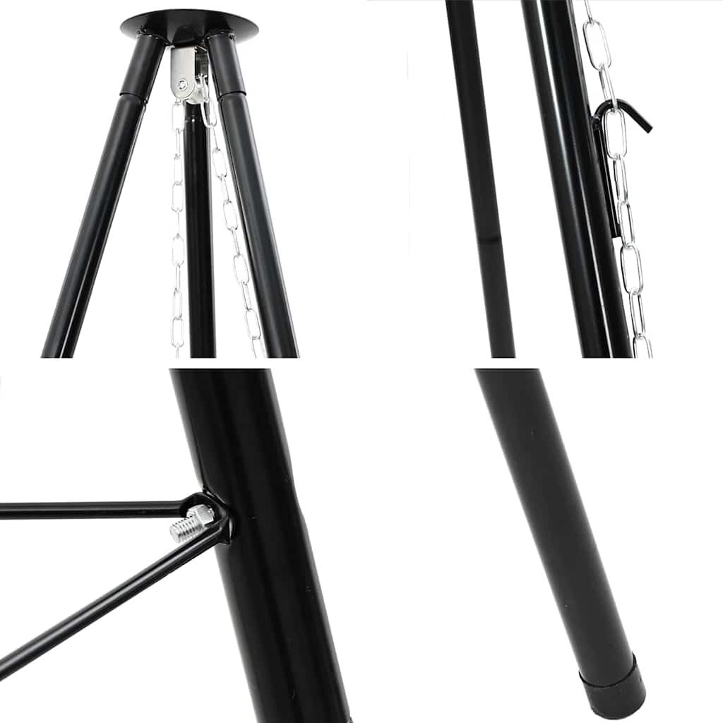 vidaXL Tripod na ognisko Czarny 92 x 92 x 151,5 cm Stal
