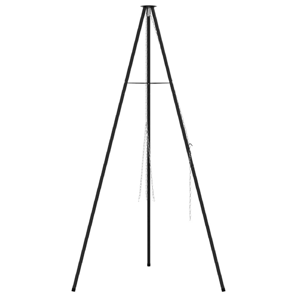 vidaXL Tripod na ognisko Czarny 92 x 92 x 151,5 cm Stal