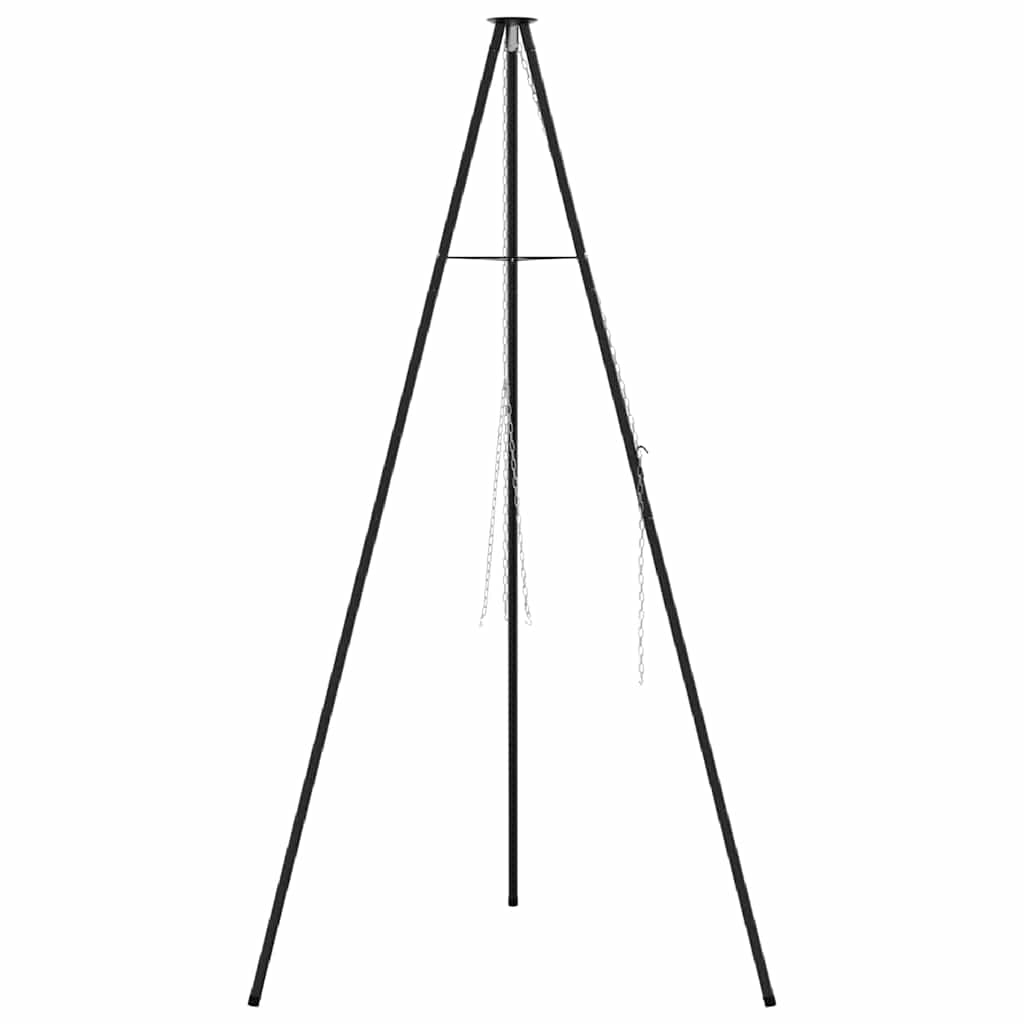 vidaXL Tripod na ognisko Czarny 92 x 92 x 191,5 cm Stal