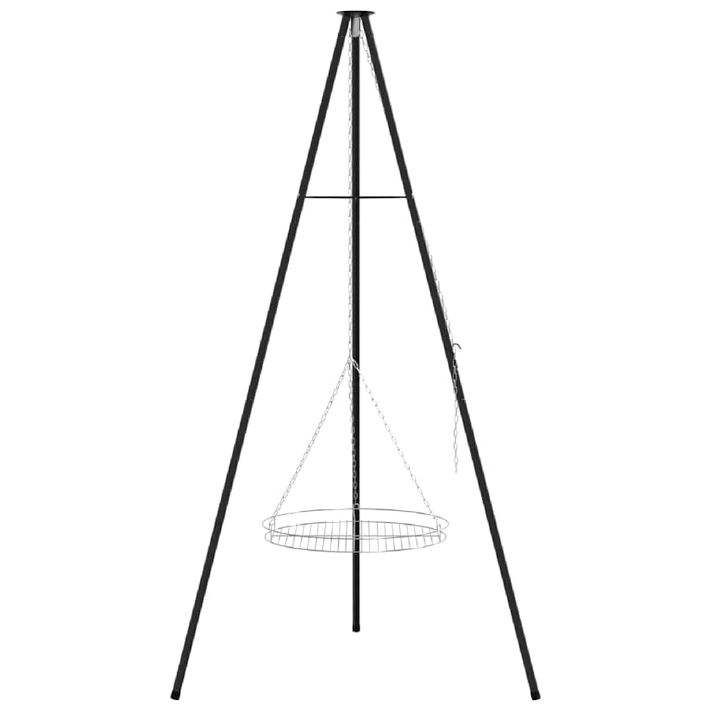 vidaXL Tripod na ognisko 2 pcs Czarny Stal