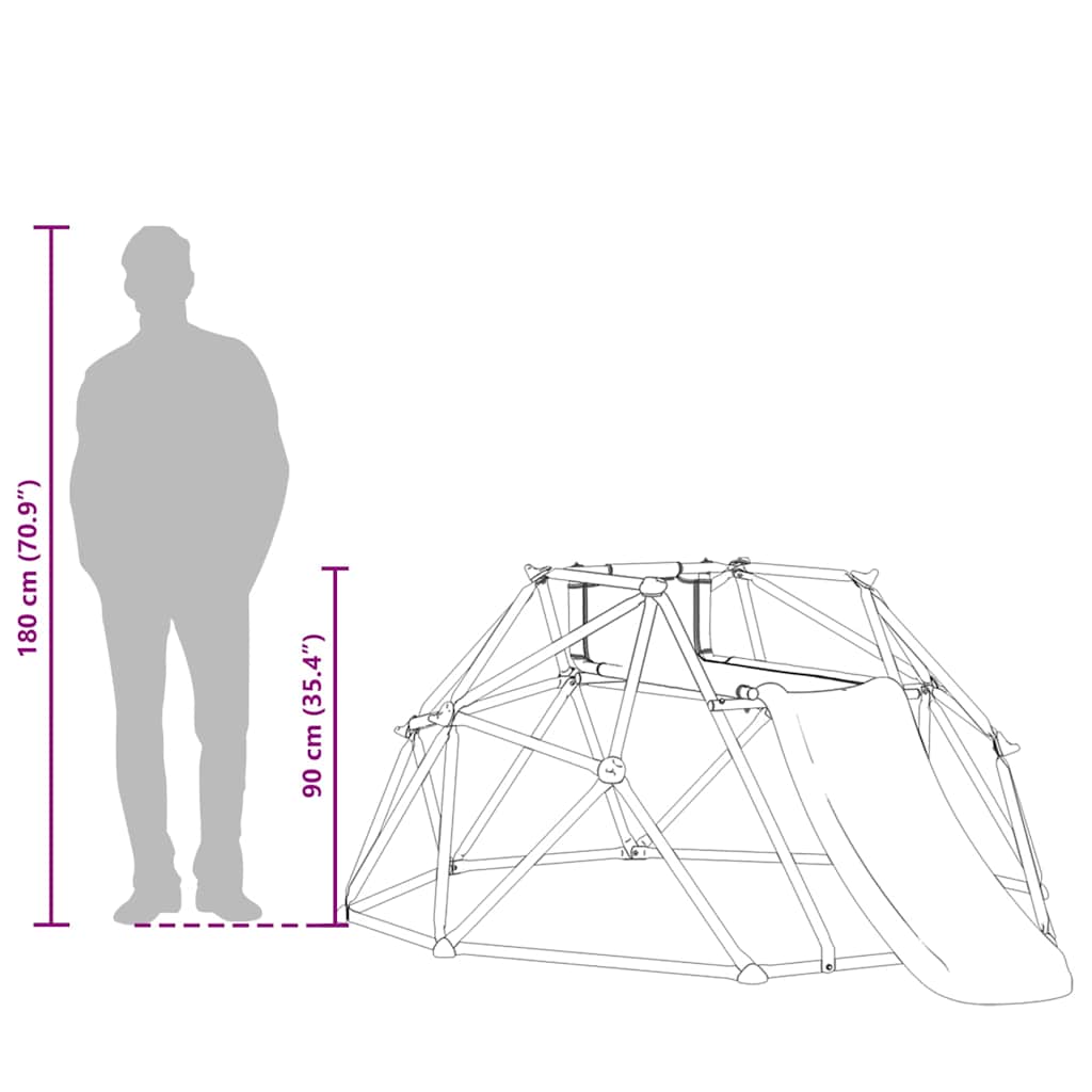 vidaXL Domek Wspinaczkowy dla Dzieci Niebieski 6FT z Zjeżdżalnią Stal