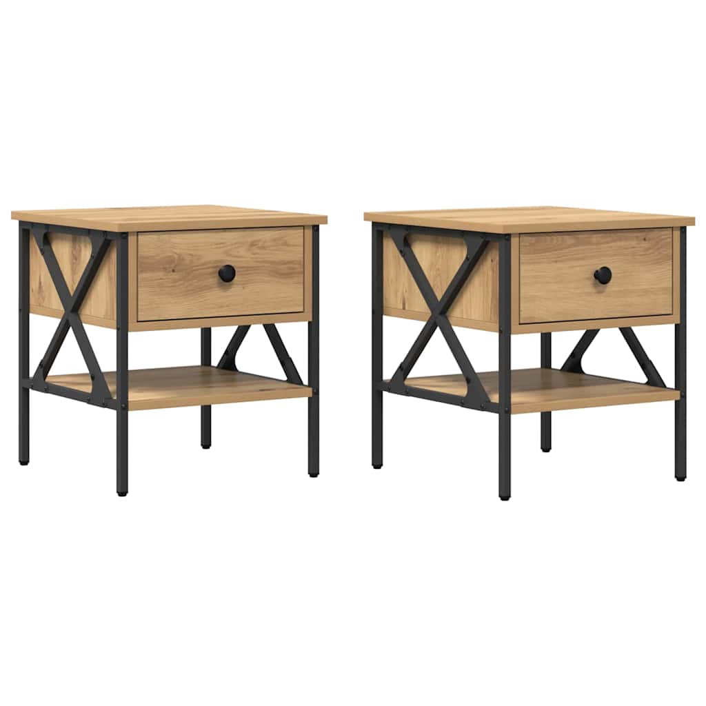 vidaXL Szafka Nocna z szufladą 2 pcs dąb artisan 40 x 42 x 45 cm