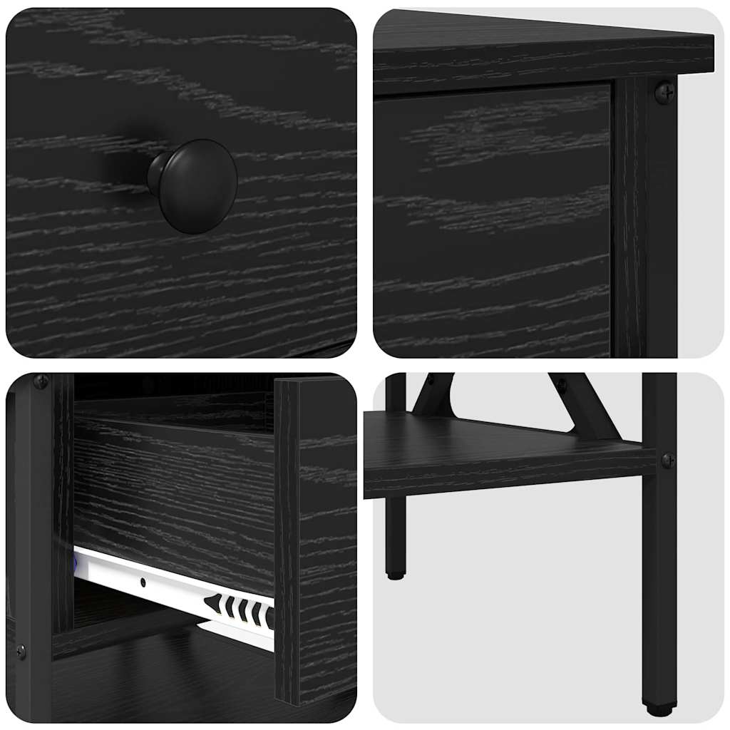 vidaXL Szafka Nocna z szufladą 2 pcs Czarny dąb 40 x 42 x 45 cm