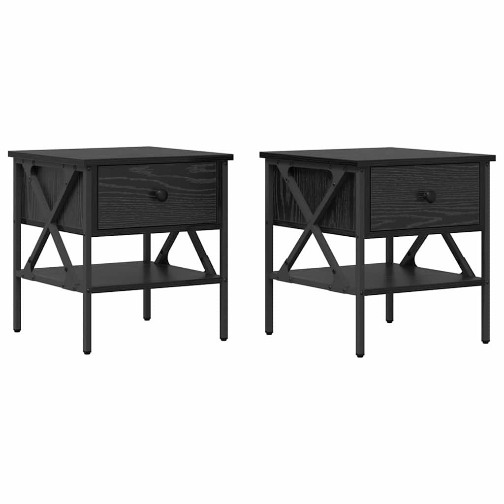 vidaXL Szafka Nocna z szufladą 2 pcs Czarny dąb 40 x 42 x 45 cm