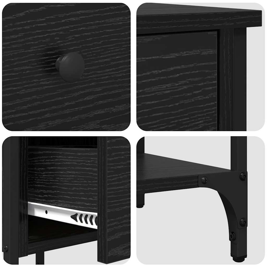 vidaXL Szafka Nocna Czarny Dąb 33.5 x 36 x 70 cm Drewno inżynieryjne