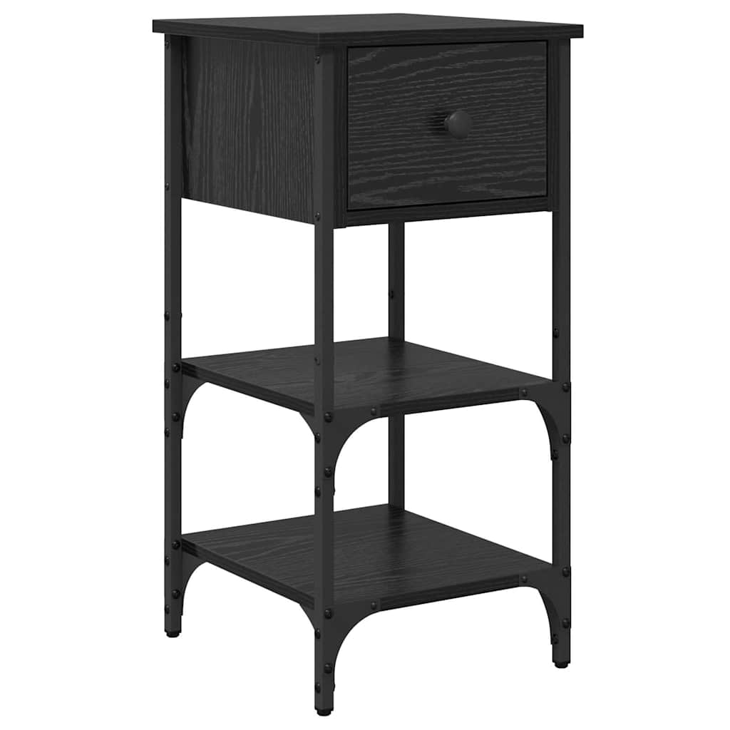 vidaXL Szafka Nocna z szufladą 2 pcs Czarny Dąb 33.5 x 36 x 70 cm