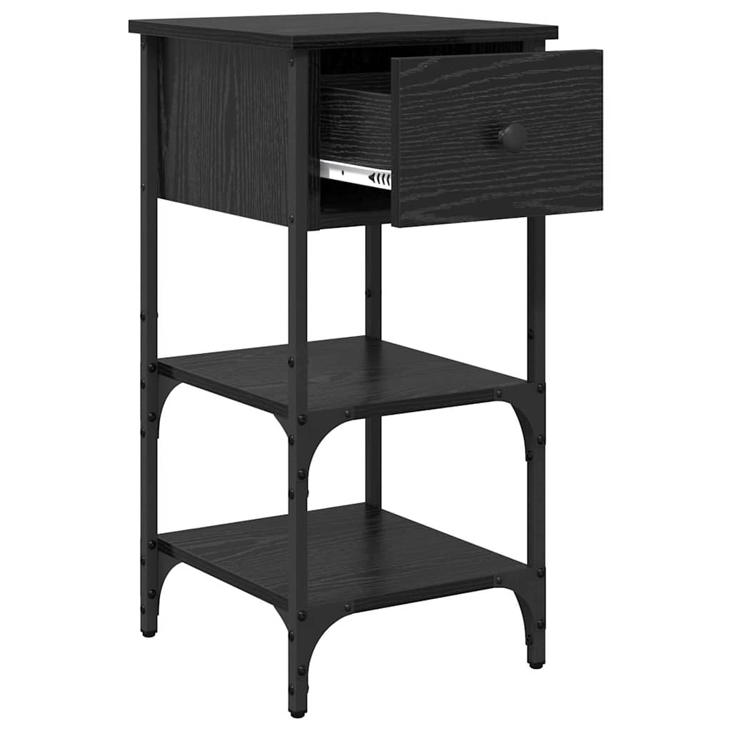 vidaXL Szafka Nocna z szufladą 2 pcs Czarny Dąb 33.5 x 36 x 70 cm