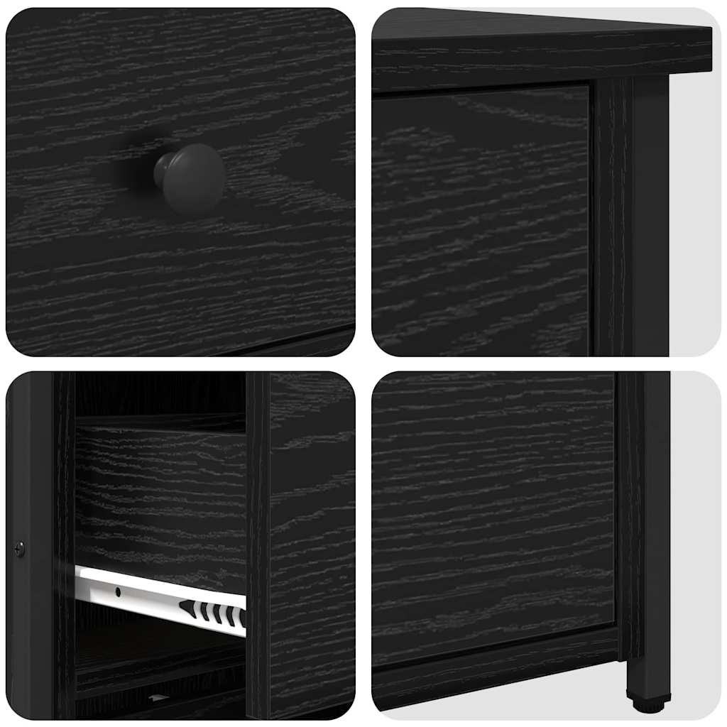 vidaXL Szafka Nocna z szufladą 2 pcs Czarny Dąb 40 x 36 x 60 cm