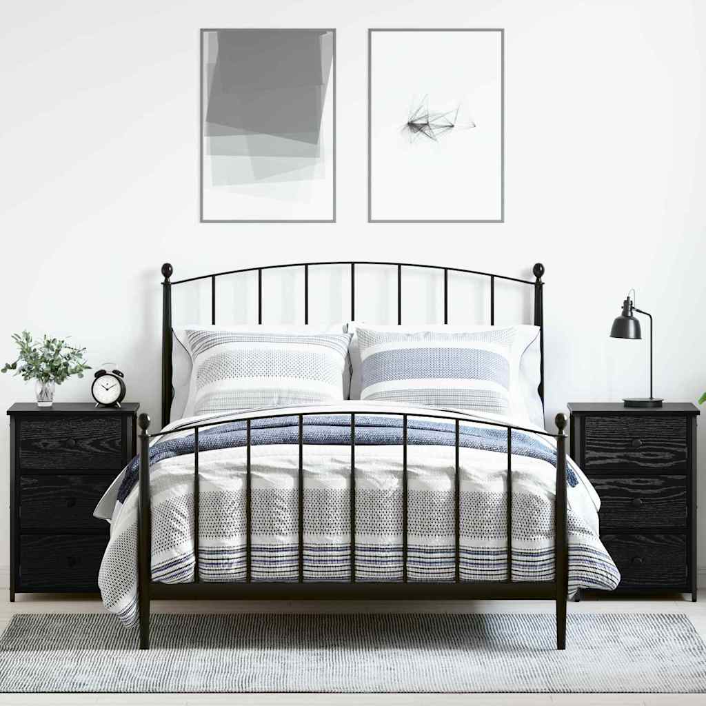 vidaXL Szafka Nocna z szufladą 2 pcs Czarny Dąb 40 x 36 x 60 cm