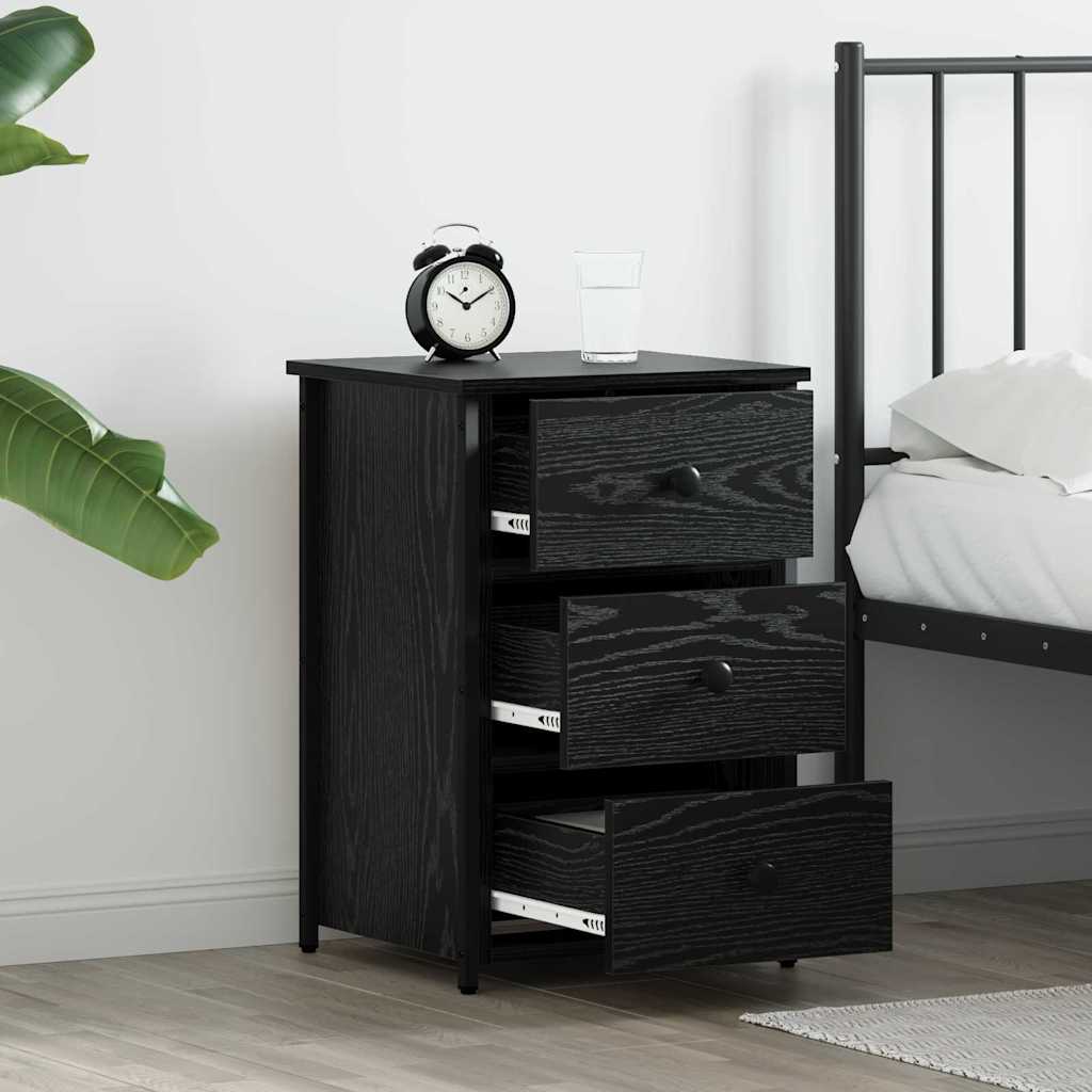 vidaXL Szafka Nocna z szufladą 2 pcs Czarny Dąb 40 x 36 x 60 cm