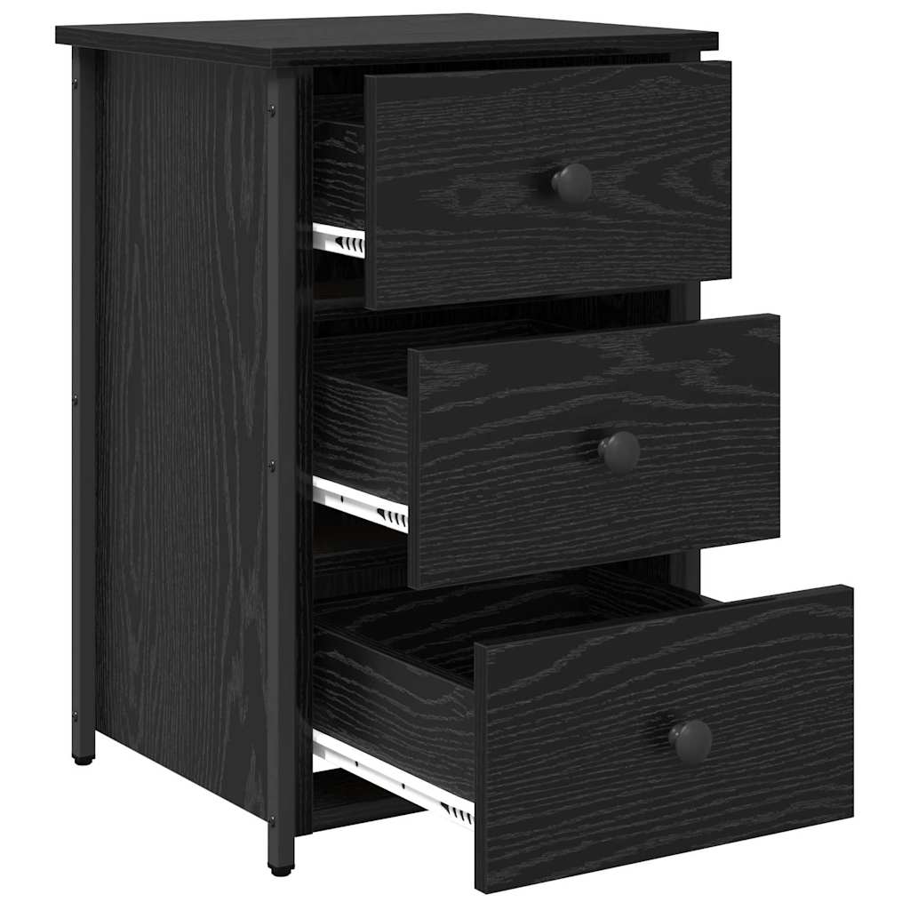 vidaXL Szafka Nocna z szufladą 2 pcs Czarny Dąb 40 x 36 x 60 cm