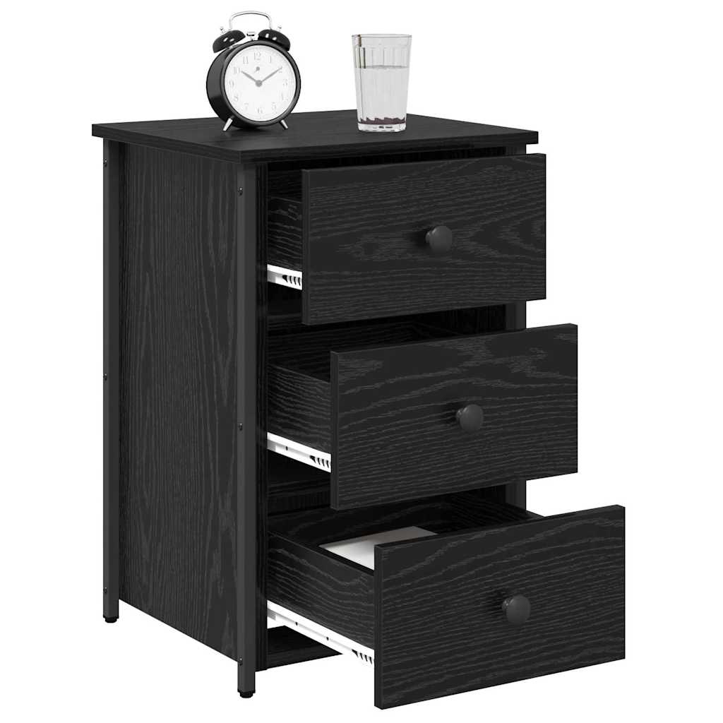 vidaXL Szafka Nocna z szufladą 2 pcs Czarny Dąb 40 x 36 x 60 cm