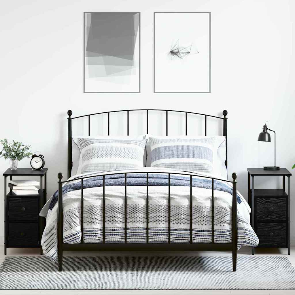 vidaXL Szafka Nocna z szufladą 2 pcs Czarny dąb 30 x 60 x 60 cm