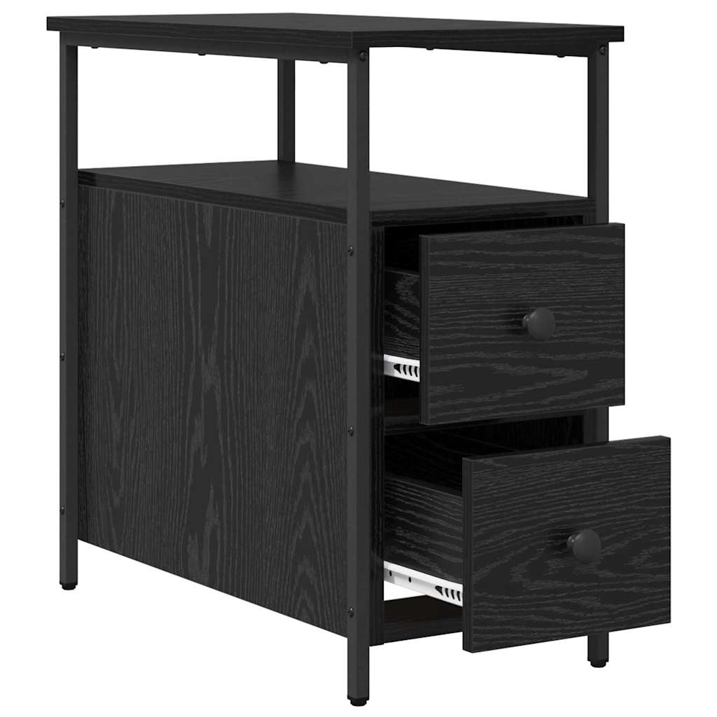 vidaXL Szafka Nocna z szufladą 2 pcs Czarny dąb 30 x 60 x 60 cm