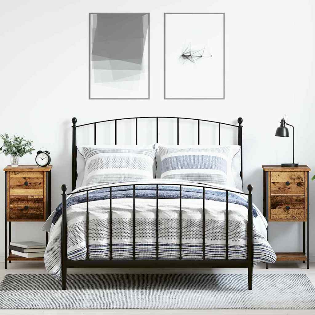 vidaXL Szafka Nocna z szufladą 2 pcs Stare drewno 32 x 42 x 70 cm