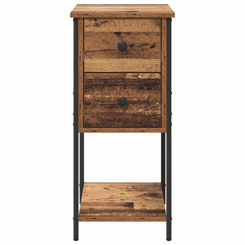 vidaXL Szafka Nocna z szufladą 2 pcs Stare drewno 32 x 42 x 70 cm