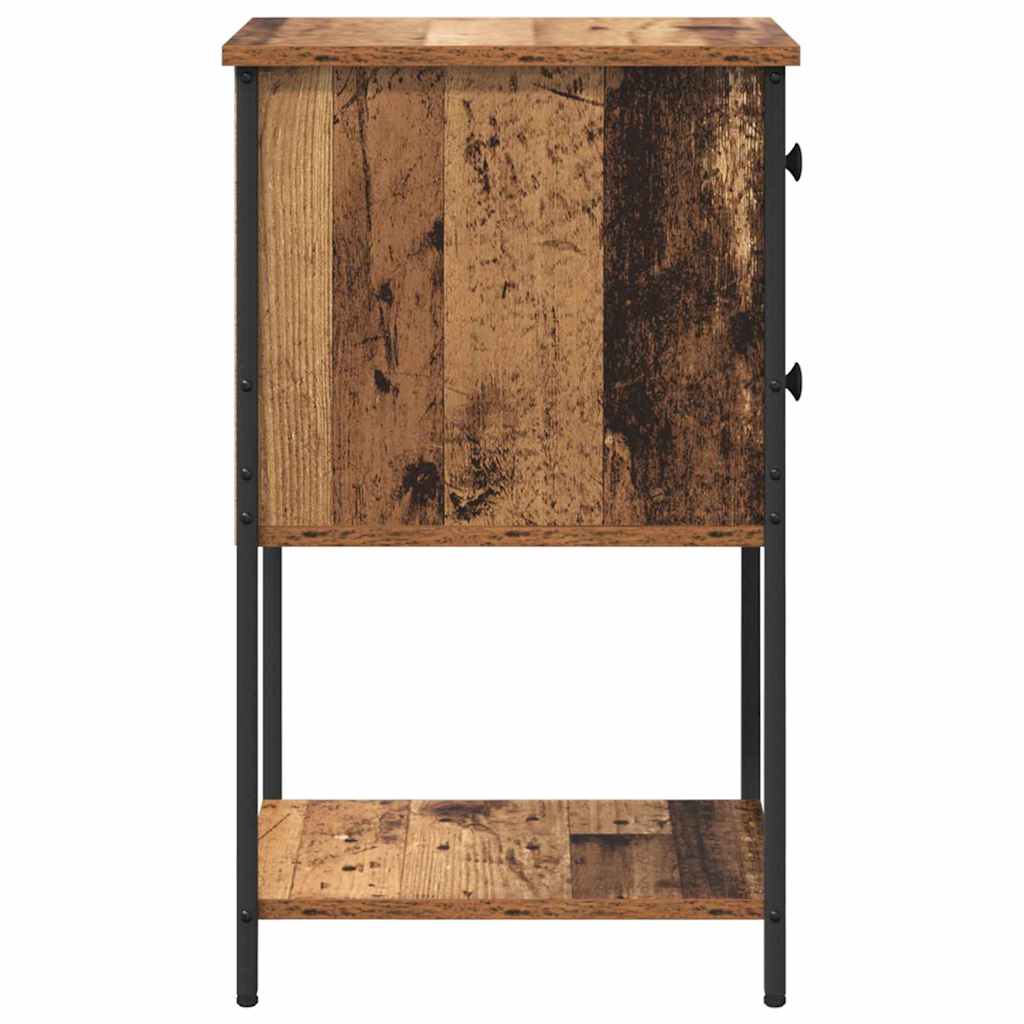 vidaXL Szafka Nocna z szufladą 2 pcs Stare drewno 32 x 42 x 70 cm