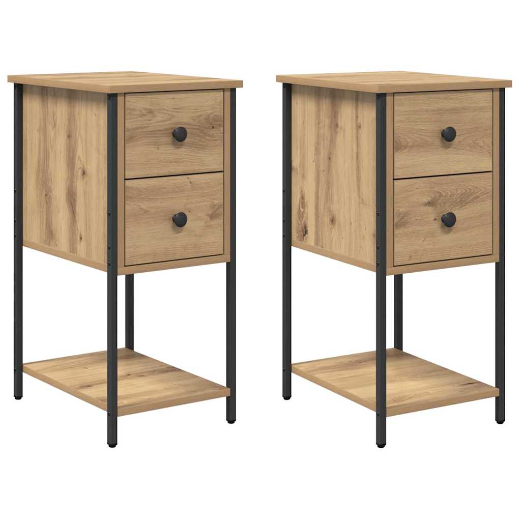 vidaXL Szafka Nocna z szufladą 2 pcs dąb artisan 32 x 42 x 70 cm