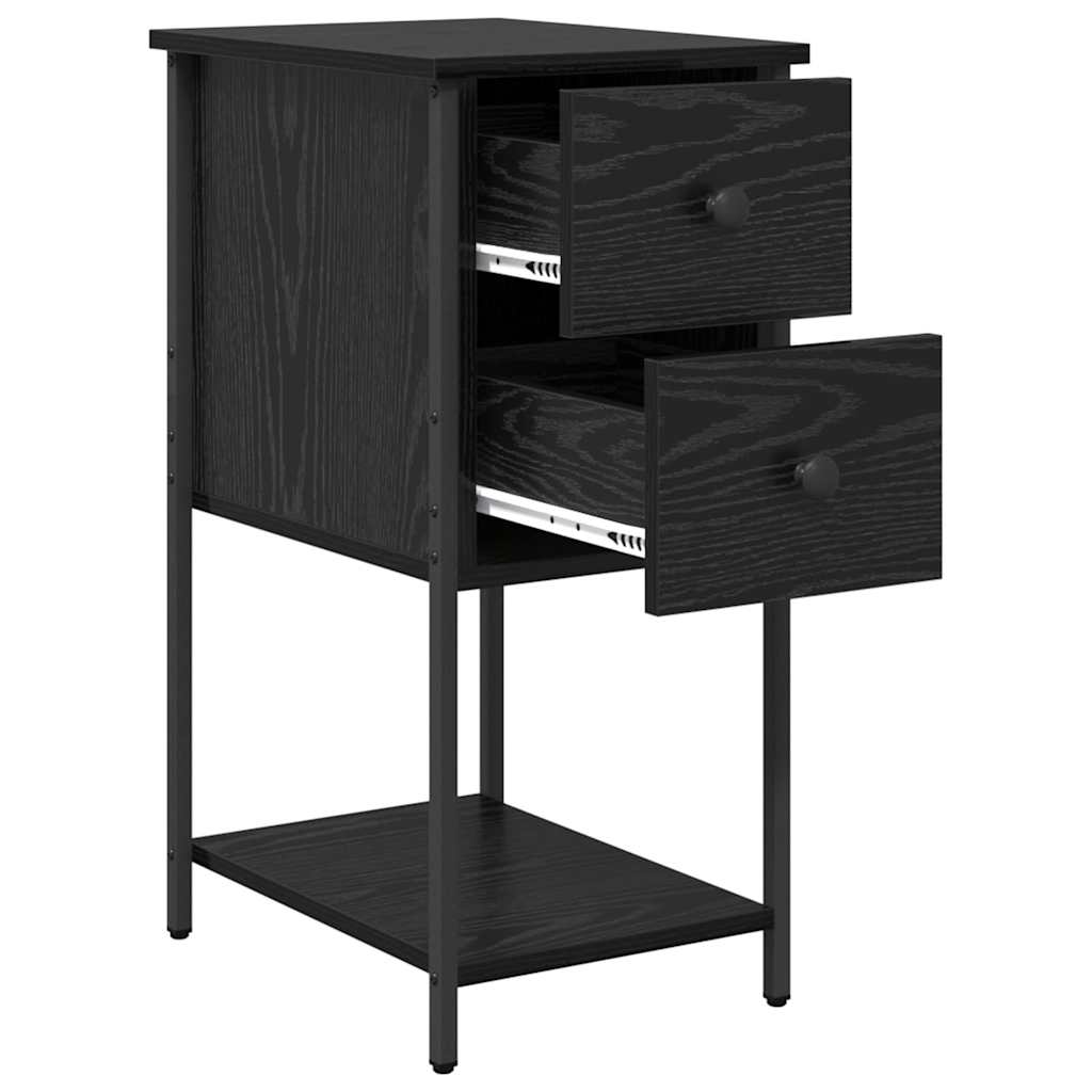vidaXL Szafka Nocna Czarny dąb 32 x 42 x 70 cm Materiał drewnopochodny