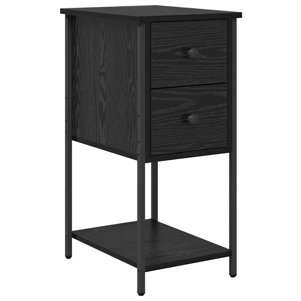 vidaXL Szafka Nocna z szufladą 2 pcs Czarny dąb 32 x 42 x 70 cm
