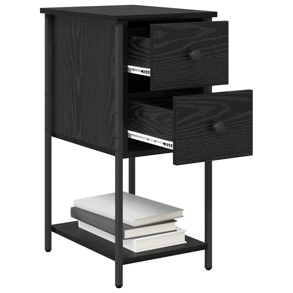 vidaXL Szafka Nocna z szufladą 2 pcs Czarny dąb 32 x 42 x 70 cm