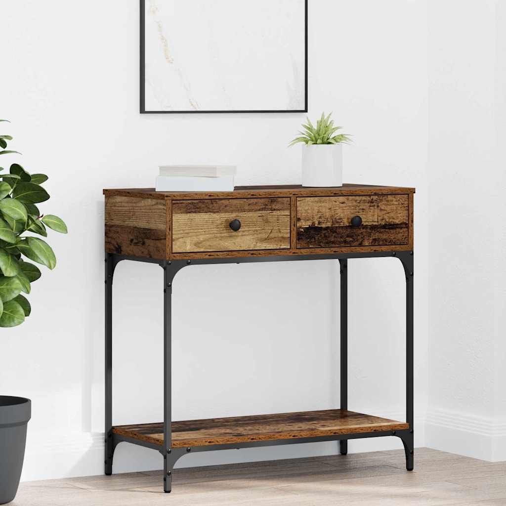 vidaXL Konsola Stare drewno 75 x 34,5 x 75 cm Materiał drewnopochodny