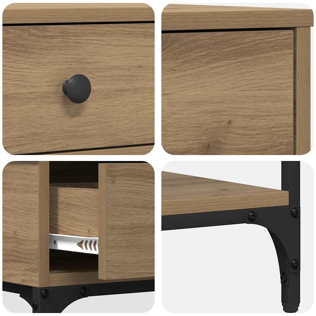 vidaXL Konsola dąb artisan 75 x 34,5 x 75 cm Materiał drewnopochodny