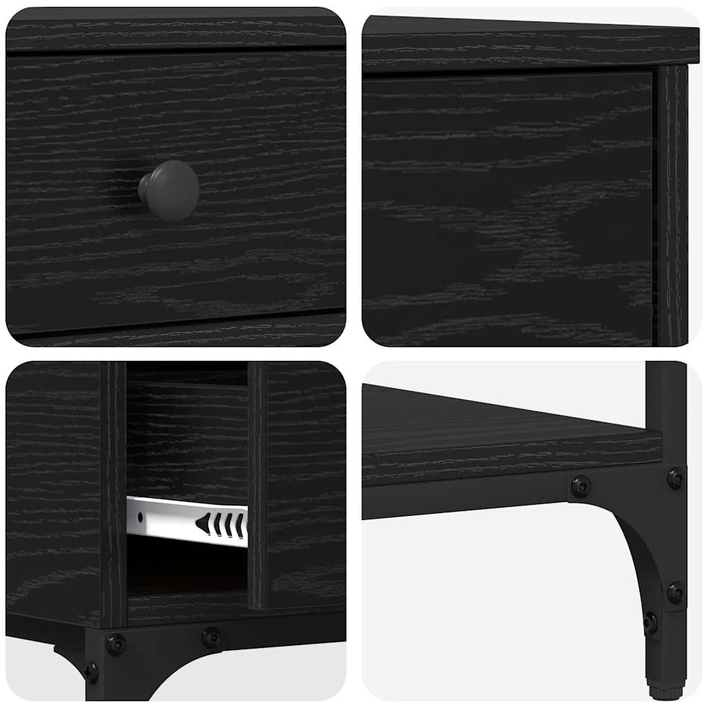 vidaXL Konsola Czarny dąb 75 x 34,5 x 75 cm Materiał drewnopochodny
