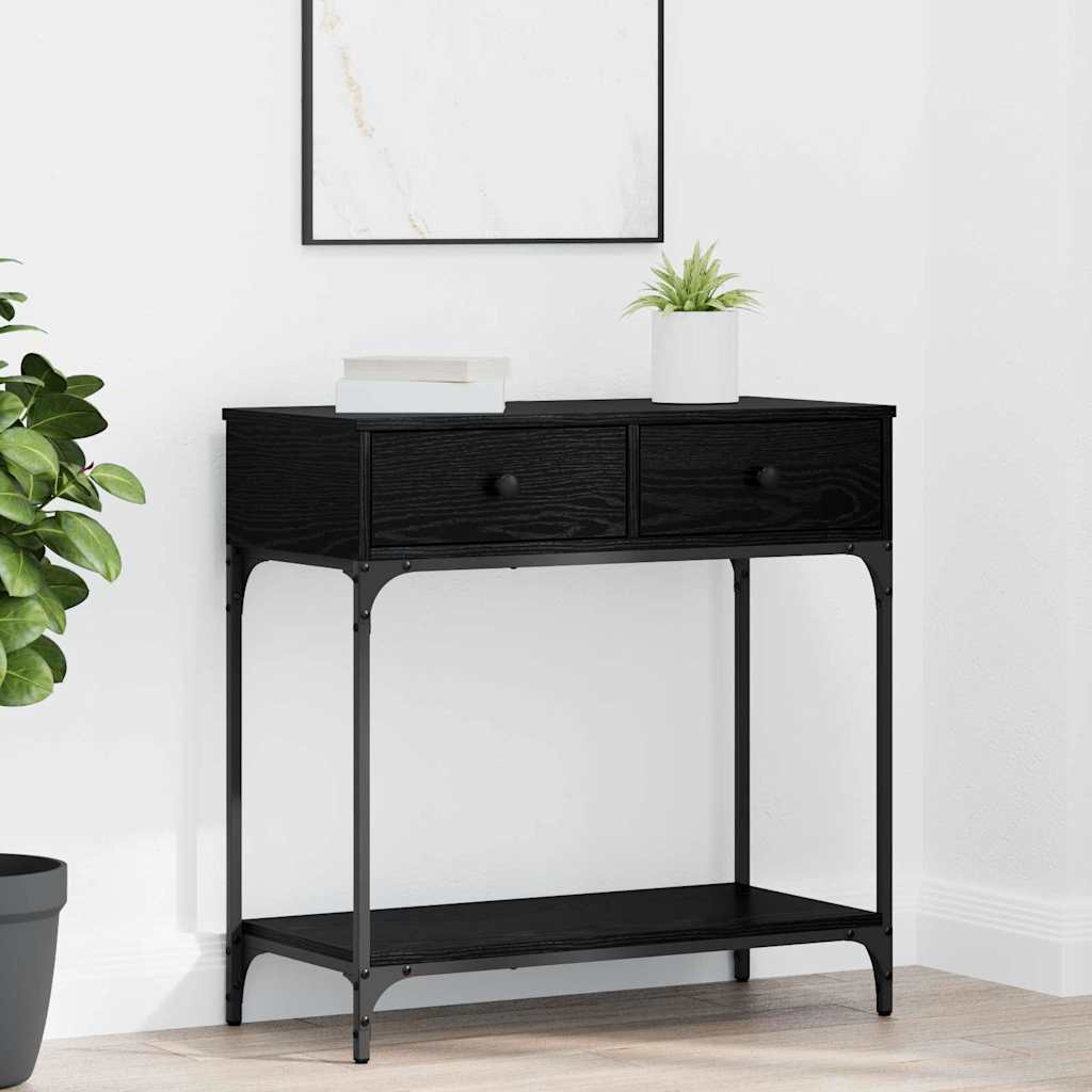 vidaXL Konsola Czarny dąb 75 x 34,5 x 75 cm Materiał drewnopochodny